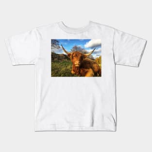 Scottish Highland Cattle Cow 2138 Kids T-Shirt